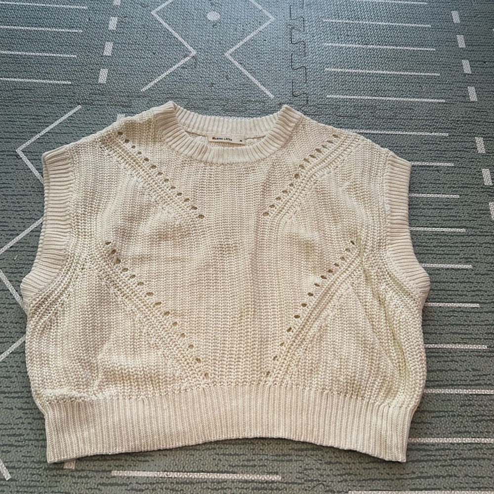Marine Layer M Cream Ramona Sweater Vest